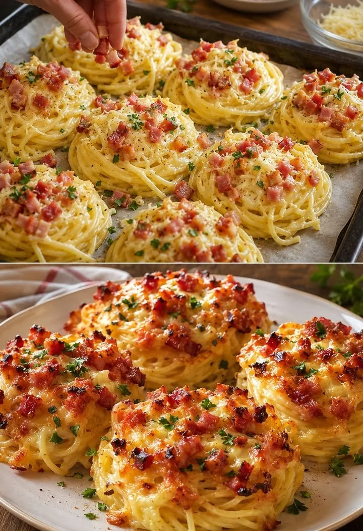 Leckere Muffins mit Spaghetti Carbonara Geschmack