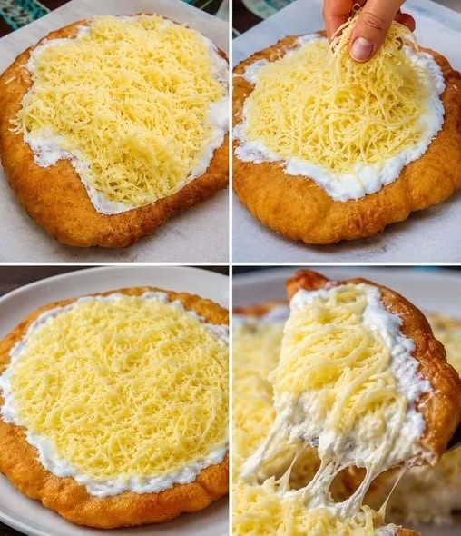 Ungarische Langosse, traditionelles frittiertes Fladenbrot