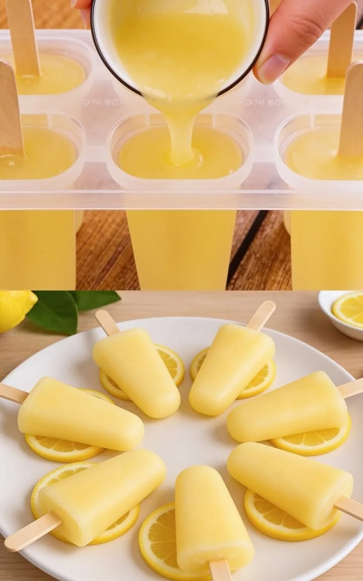 Schüssel mit erfrischendem Zitronen-Eis, das in der Sonne schmilzt