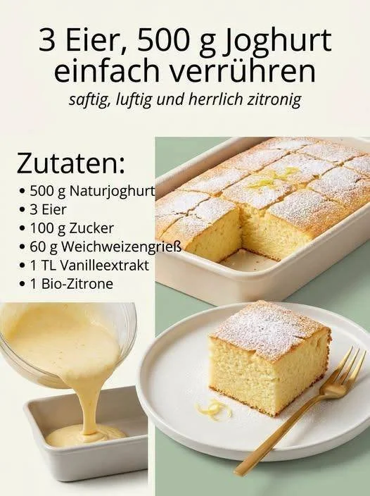 Saftiger Zitronen-Joghurtkuchen mit frischen Zitronen