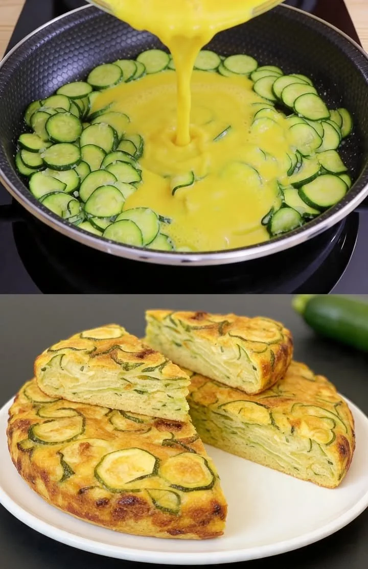 Zucchini-Pfanne Schmakofatz serviert in einer Pfanne, voller frischer Zutaten.