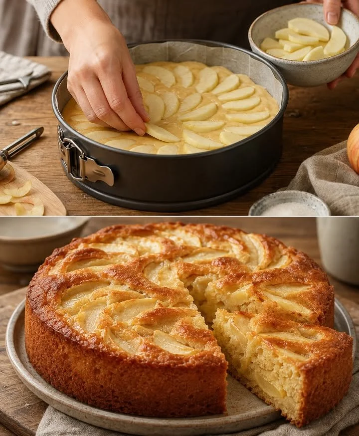 Saftiger Apfelkuchen, der im Mund schmilzt, mit fruchtigem Geschmack.