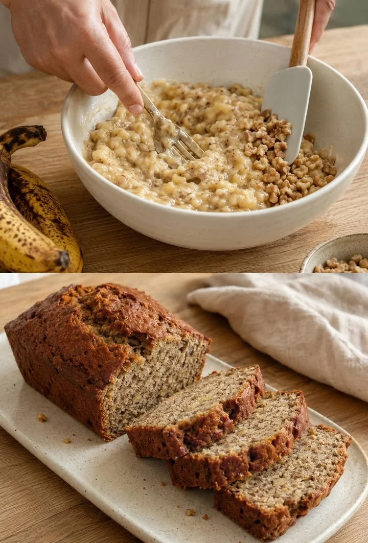 Bananenkuchen ohne Zucker mit reifen Bananen, saftig und natürlich süß