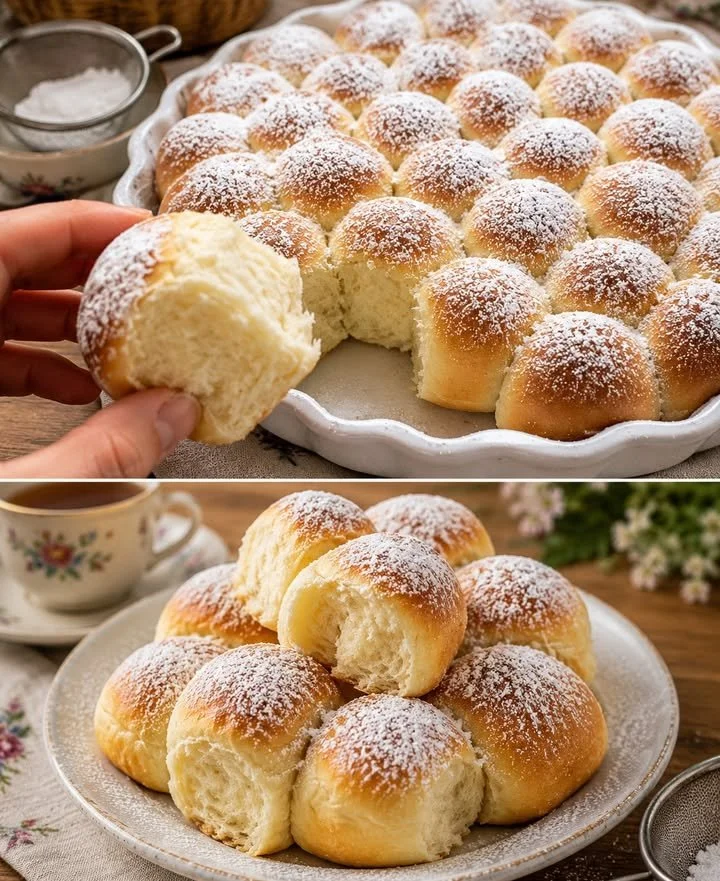 Fluffige, frisch gebackene Buchteln nach österreichischem Rezept