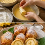 Gebackene Bananen auf chinesische Art, knusprig außen und süß innen.