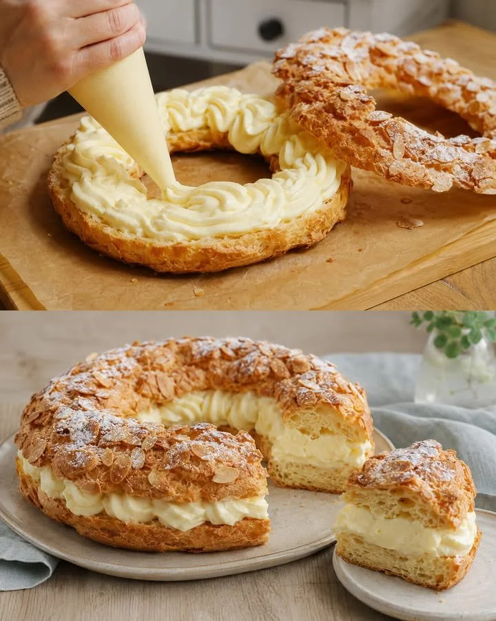 Polnischer Windbeutelkuchen mit luftigen Schichten und cremiger Füllung